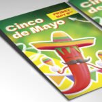 A customizable 2026 fiesta bash poster with professional lighting, traditional Mexican decor elements, and editable Photoshop layers.