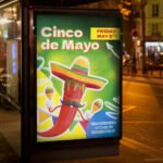 Detailed close-up of the 5 de Mayo Bash Flyer showing sharp 300 DPI textures and bold typography for modern club and bar promotion.