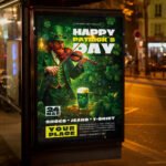 An eye-catching invitation template for a signature "Beer Patrick 2026" event, featuring a sleek high-gloss layout and high-resolution details for Irish pub promotion.