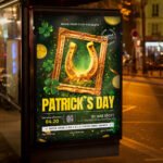 An eye-catching invitation for a signature Horseshoe-themed St. Patrick's Day event with sharp 2026 typography and high-resolution lighting details.
