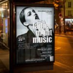 An eye-catching party invitation template with a modern dance club aesthetic and professional high-resolution design elements for event promoters.