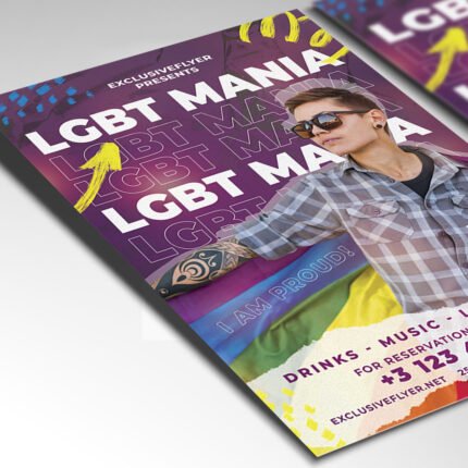 A customizable high-energy Pride event flyer for 2026 with explosive rainbow gradients and professional cinematic club lighting effects.