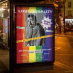 An eye-catching invitation for a signature "LGBT Pride Day 2026" party, featuring a sleek high-gloss finish and professional lighting for nightlife promotion.