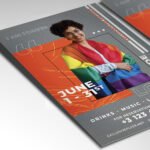 A customizable 2026 Pride event flyer showcasing high-definition prismatic textures, inclusive design elements, and a sleek high-gloss finish.