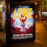 An eye-catching invitation template for a signature "Love 2026" event, featuring a sleek high-gloss layout and professional lighting effects for nightlife promotion.