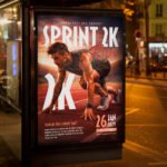 An eye-catching invitation template for a signature "Sprint Run" competition, featuring a sleek high-gloss layout and high-resolution details for athletic promotion.