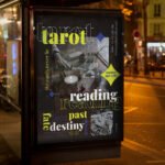 An eye-catching invitation for a signature "Tarot & Tea" 2026 event, featuring a sleek layout and professional esoteric typography for event promotion.