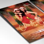 A customizable 2026 mid-year holiday bash poster in PSD format with high-definition textures, icy neon effects, and organized Photoshop layers.