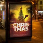 An eye-catching "Christmas in July 2026" event invitation featuring sleek high-gloss finish and modern holiday-summer hybrid design elements.