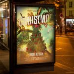 An eye-catching invitation for a "July-tide 2026" event, featuring a sleek high-gloss finish and professional lighting for elite holiday-themed summer parties.