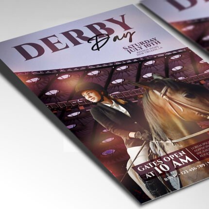 A customizable 2026 race day event poster with high-definition textures, cinematic lighting effects, and clearly labeled Photoshop layers.