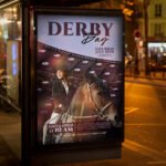 An eye-catching "Derby Day 2026" party invitation featuring a sleek high-gloss finish and professional design elements for elite event promoters.