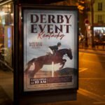 An eye-catching invitation for a signature "Race Day 2026" party, featuring a sleek high-gloss finish and professional lighting for elite event promotion.