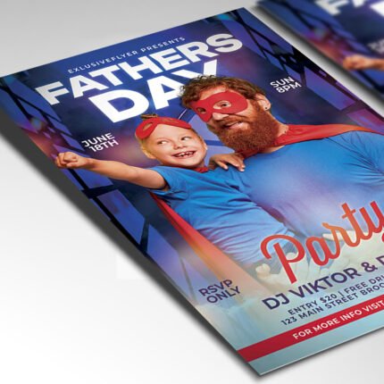 A customizable 2026 Father's Day poster in PSD format with high-definition lighting, sharp design accents, and organized Photoshop layers for event planners.