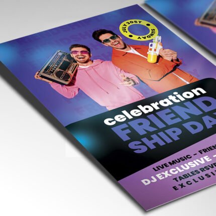 Customizable 2026 Friendship Day event poster in PSD format with high-definition textures and organized Photoshop layers for easy editing.