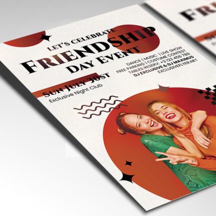 A customizable 2026 Friendship Day poster in PSD format with high-definition textures, organized Photoshop layers, and celebratory design accents.