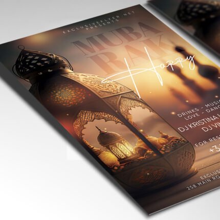 A customizable 2026 Mubarak event poster in PSD format with high-definition textures, professional lighting, and organized Photoshop layers.