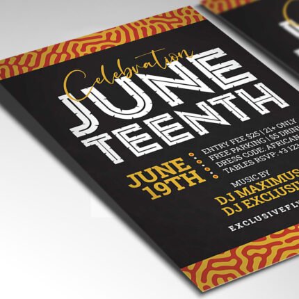 A customizable 2026 Juneteenth festival poster in PSD format with high-definition textures, organized layers, and symbolic freedom motifs.