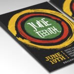 A customizable 2026 Juneteenth party poster in PSD format with high-definition textures, festive graphics, and organized Photoshop layers for event promoters.