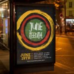 An eye-catching "Juneteenth Party 2026" invitation design showing sharp 300 DPI resolution and a premium layout for summer block parties and nightclub events.