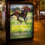 An eye-catching invitation for a "Talk Derby to Me" 2026 celebration, featuring a sleek high-gloss layout and professional design elements for event promoters.
