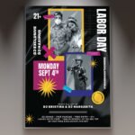 A professional Labor Day Affair Flyer PSD Template for 2026 featuring an elegant Americana aesthetic, cinematic lighting, and bold sophisticated typography.