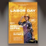 A professional Labor Day Event Flyer PSD Template for 2026 featuring a sophisticated Americana theme, warm cinematic lighting, and bold modern typography.