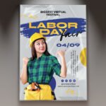 A professional Labor Day Fair Flyer PSD Template for 2026 featuring festive outdoor bunting, vibrant park-themed graphics, and bold modern typography.