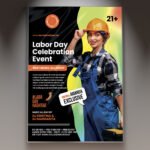 A professional Labor Day Flyer PSD Template for 2026 featuring a sophisticated Americana aesthetic, cinematic lighting, and bold modern typography.