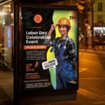 An eye-catching "Labor Day 2026" invitation design showing sharp 300 DPI resolution and a premium layout for community BBQs and holiday sales.