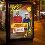 An eye-catching "Labor Day Weekend 2026" invitation design showing sharp 300 DPI resolution and a premium layout for festivals and beach parties.
