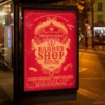 An eye-catching "Barber Shop Services 2026" invitation design showing sharp 300 DPI resolution and a professional layout for grooming salons and stylists.