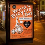 An eye-catching "Bicycle Day 2026" community ride invitation design showing sharp 300 DPI resolution and a premium layout for cycling clubs and eco-events.