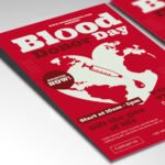Customizable 2026 blood drive poster in PSD format with high-definition medical textures, organized Photoshop layers, and premium health icons.