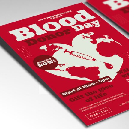 Customizable 2026 blood drive poster in PSD format with high-definition medical textures, organized Photoshop layers, and premium health icons.