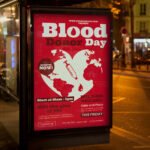 An eye-catching "World Blood Donor Day 2026" event invitation design showing sharp 300 DPI resolution and a professional layout for hospitals and charities.