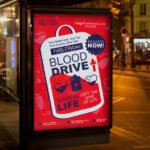 An eye-catching "Blood Drive Event 2026" invitation design showing sharp 300 DPI resolution and a professional layout for charities and healthcare facilities.