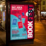 An eye-catching "Book Fair 2026" invitation design showing sharp 300 DPI resolution and a high-status layout for libraries, bookstores, and publishers.