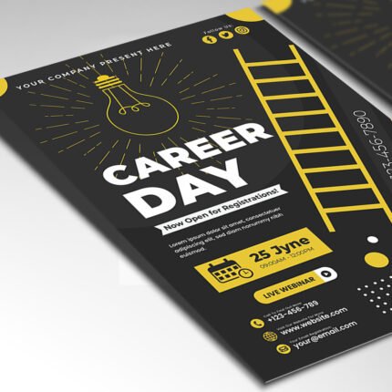 Customizable 2026 job fair poster in PSD format with high-definition professional textures, organized Photoshop layers, and premium company logo placeholders.