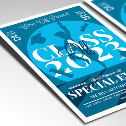 Customizable 2026 graduation party poster in PSD format with high-definition metallic textures, organized Photoshop layers, and premium senior photo placeholders.