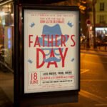 An eye-catching "Father's Day 2026" invitation design showing sharp 300 DPI resolution and a high-status layout for brunches or community gatherings.