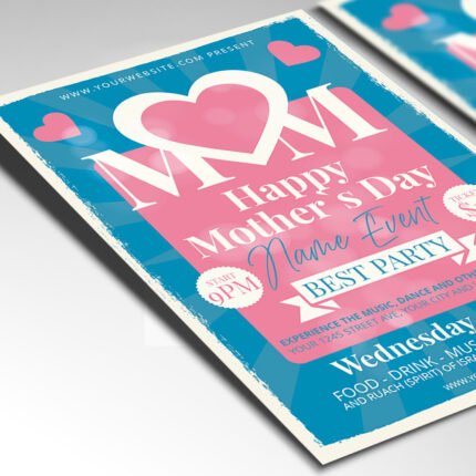 Customizable 2026 Mother's Day event poster in PSD format with high-definition botanical graphics, organized Photoshop layers, and premium lifestyle photography placeholders.