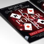 Customizable 2026 poker championship poster in PSD format with high-definition textures, organized Photoshop layers, and premium card imagery placeholders.