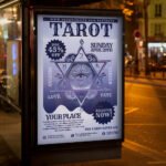 An eye-catching "Tarot Reading 2026" event invitation design showing sharp 300 DPI resolution and a high-status layout for spiritual fairs and private sessions.