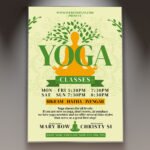 A professional Yoga Classes Flyer PSD Template for 2026 featuring a serene zen aesthetic, soft cinematic lighting, and modern minimalist typography.