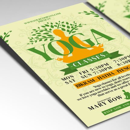 Customizable 2026 yoga studio poster in PSD format with high-definition textures, organized Photoshop layers, and premium meditation imagery placeholders.