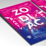 Customizable 2026 astrology-themed club poster in PSD format with high-definition deep-space textures, organized Photoshop layers, and premium event placeholders.