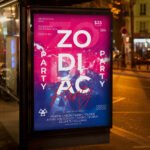 An eye-catching "Zodiac Night 2026" invitation design showing sharp 300 DPI resolution and a high-status layout for immersive spiritual-themed parties and lounges.