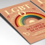 Customizable 2026 Pride Month event poster in PSD format with high-definition rainbow textures, organized Photoshop layers, and premium community photography placeholders.