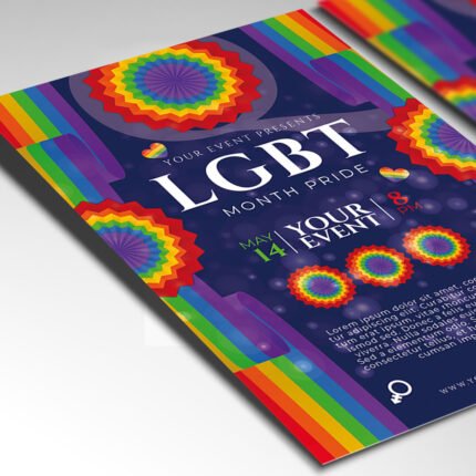 Customizable 2026 LGBTQ+ Pride event poster in PSD format with high-definition spectrum textures, organized Photoshop layers, and premium performer placeholders.